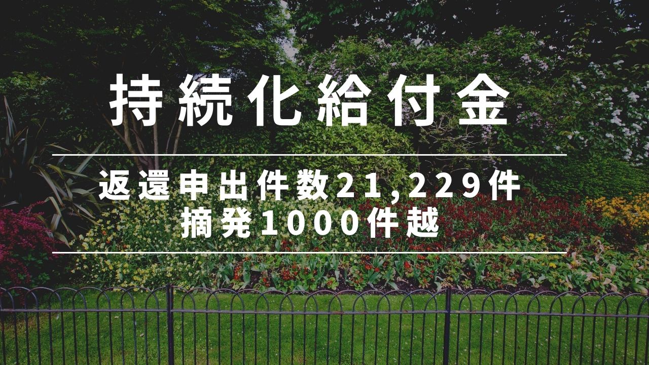 持続化給付金の不正受給（個人事業と法人）その内容や件数（推移）